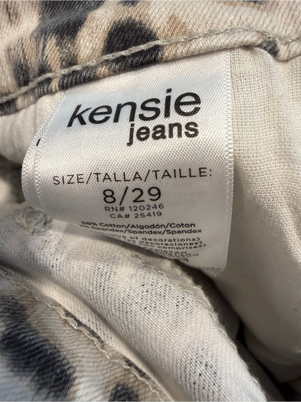 Kensie The Ella High Rise Straight Jeans Leopard Print Size 8/29 NWOT - Picture 10 of 10